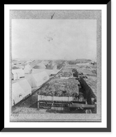 Historic Framed Print, [Interior of Fort Wagner in April, 1865. Charleston Harbor, S.C. Low aerial view of gun batteries; #4293],  17-7/8" x 21-7/8"