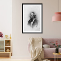 Historic Framed Print, [James Burrill Angell, 1829-1916, head and shoulders, left profile],  17-7/8" x 21-7/8"