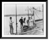 Historic Framed Print, U.S. Naval Academy, Annapolis, Md. 1902?: going aboard the [training] submarine,  17-7/8" x 21-7/8"