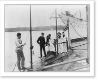 Historic Framed Print, U.S. Naval Academy, Annapolis, Md. 1902?: going aboard the [training] submarine,  17-7/8" x 21-7/8"