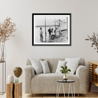 Historic Framed Print, U.S. Naval Academy, Annapolis, Md. 1902?: going aboard the [training] submarine,  17-7/8" x 21-7/8"
