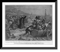 Historic Framed Print, [Departure of the Pilgrim Fathers from Delft Haven, 1620],  17-7/8" x 21-7/8"