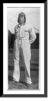 Historic Framed Print, [Charles A. Lindbergh, full, standing, in white flight suit],  17-7/8" x 21-7/8"