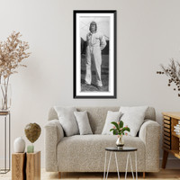 Historic Framed Print, [Charles A. Lindbergh, full, standing, in white flight suit],  17-7/8" x 21-7/8"