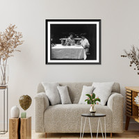 2 women using G.E. appliances: toaster, coffeepot and egg poacher, Historic Print