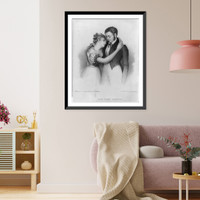 Historic Framed Print, The first parting,  17-7/8" x 21-7/8"