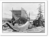 Shipbuilding in the Dickie Company Shipyard, Raymond, Washington Classic, Vintage Print