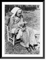 Aunt Viblet Walling in sunbonnet, knitting mittens; Cumberland mountains, Historic Reproduction