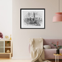 Historic Framed Print, The Burning Woods, May 6th - Rescuing the wounded,  17-7/8" x 21-7/8"