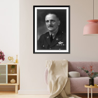 Historic Framed Print, [Carl Spaatz, 1891-1974; bust, facing left, as Lt. Gen.],  17-7/8" x 21-7/8"
