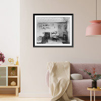 Colonial period interiors, ca. 1900: Emerson house, bedchamber, mantel and fireplace - Salem, Mass, Antique Wall Art