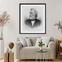 Historic Framed Print, [Orson Fowler, head and shoulders, facing left],  17-7/8" x 21-7/8"