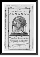 Historic Framed Print, [Page from 18th Century almanac: t.p. of Continental Almanac...1780; allegorical patriotic illus.],  17-7/8" x 21-7/8"