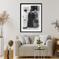 Historic Framed Print, [Julia Lathrop, Jane Addams, and Mary McDowell in Washington, 1913, on a suffrage mission on Capitol Hill],  17-7/8" x 21-7/8"
