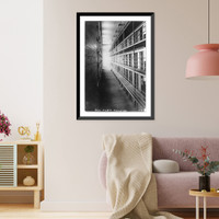 Historic Framed Print, [Photo of prison: cell block, Atlanta Penitentiary],  17-7/8" x 21-7/8"