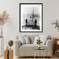 Historic Framed Print, [Coast Guard Cutter, USS Seneca chasing and capturing a rum runner" 1924: view from stern; rum runner in tow]",  17-7/8" x 21-7/8"