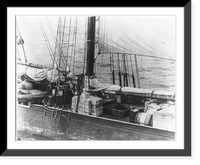 Historic Framed Print, [Coast Guard Cutter, USS Seneca chasing and capturing a rum runner" 1924: view from Seneca of cases on deck of boat]",  17-7/8" x 21-7/8"