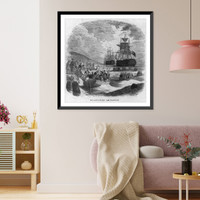 Historic Framed Print, Evacuation of Boston.Beeler sc.,  17-7/8" x 21-7/8"