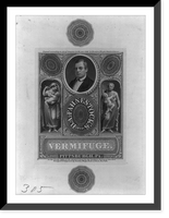 Historic Framed Print, [B. A. Fahnestock bust, facing left, on advertisement for Fahnestock's Vermifuge],  17-7/8" x 21-7/8"