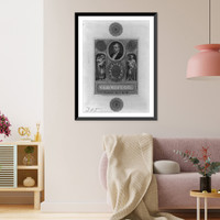 Historic Framed Print, [B. A. Fahnestock bust, facing left, on advertisement for Fahnestock's Vermifuge],  17-7/8" x 21-7/8"