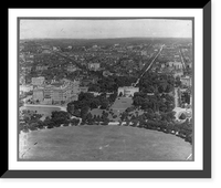 Historic Framed Print, [D.C. Wash. - aerial view of the White House and State, War, and Navy Bldg., including the northern horizon],  17-7/8" x 21-7/8"