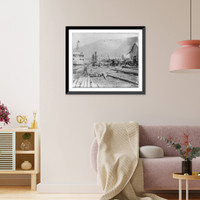 Historic Framed Print, Arrival of the steamer,  17-7/8" x 21-7/8"