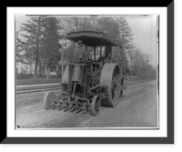 Heavy machinery for road construction: 10-ton D.C. Kelly Steam Roller with scarifier attachment, Antique Wall Art
