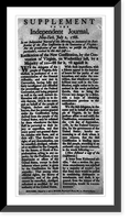 Supplement ot the Independent Journal, New York, July 2, 1788. Ratification of New Constitution by the Convention of Virginia, Antique Poster