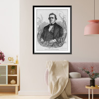 Historic Framed Print, [Brigham Young, 1801-1877, half-length portrait, facing left],  17-7/8" x 21-7/8"