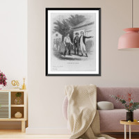 Andrew Jackson, as judge - full length, standing with 5 other men, early life, 2 men with dueling pistols, Antique Print