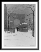 Historic Framed Print, Washington Arch [in winter],  17-7/8" x 21-7/8"