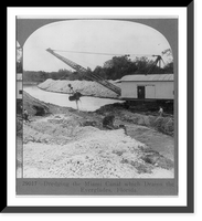 Historic Framed Print, Dredging the Miami Canal which drains the Everglades, Florida,  17-7/8" x 21-7/8"