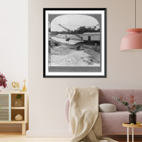 Historic Framed Print, Dredging the Miami Canal which drains the Everglades, Florida,  17-7/8" x 21-7/8"