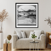 Historic Framed Print, Dredging the Miami Canal which drains the Everglades, Florida,  17-7/8" x 21-7/8"