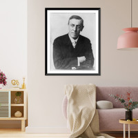 Historic Framed Print, [Woodrow Wilson, bust portrait, facing slightly left],  17-7/8" x 21-7/8"