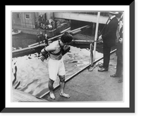 Harry Houdini in chains preparing for escape trick at Keith Theatre, Providence. 1911, Antique Print