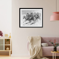 Historic Framed Print, [Mounted men],  17-7/8" x 21-7/8"