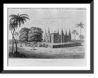 Historic Framed Print, Mosque & Place of Assembly at Dramanet Galam,  17-7/8" x 21-7/8"