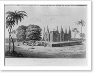 Historic Framed Print, Mosque & Place of Assembly at Dramanet Galam,  17-7/8" x 21-7/8"