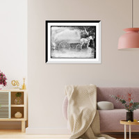 Historic Framed Print, Country District School Wagon,  17-7/8" x 21-7/8"