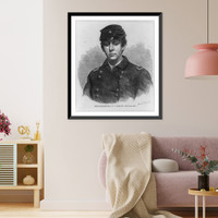 Historic Framed Print, [Francis Channing Barlow, 1834-1896, bust portrait, facing left],  17-7/8" x 21-7/8"