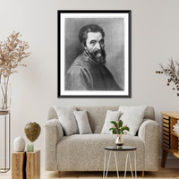 Michelangelo Buonarroti, 1475-1564, bust portrait, facing right, Vintage Poster