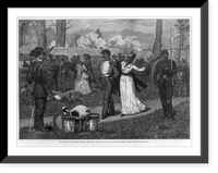 The American Centennial Festival Exhibition: Scene in Fairmount Park, Philadelphia. Negro militia after drill Classic, Vintage Poster