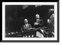 Historic Framed Print, [William Jennings Bryan, 1860-1925, half-length portrait, facing right, with two men],  17-7/8" x 21-7/8"