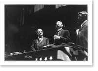 Historic Framed Print, [William Jennings Bryan, 1860-1925, half-length portrait, facing right, with two men],  17-7/8" x 21-7/8"