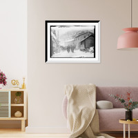 Historic Framed Print, Laborer's camp, Aqueduct,  17-7/8" x 21-7/8"