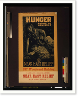 Hunger knows no armistice. Near East Relief. M. Leone Bracker 1919 Alco-Gravure Inc. New York-Baltimore, Antique Print
