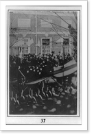 Abraham Lincoln raising a flag at Independence Hall, Philadelphia, in honor of the admission of Kansas to the Union on Washington's Birthday, February 22, 1861, Historic Print