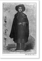 Historic Framed Print, [Elizabeth Cady Stanton, halftone repr. of 1851 wood engr.; full, standing, in bloomer costume],  17-7/8" x 21-7/8"