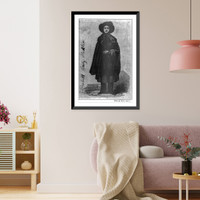 Historic Framed Print, [Elizabeth Cady Stanton, halftone repr. of 1851 wood engr.; full, standing, in bloomer costume],  17-7/8" x 21-7/8"